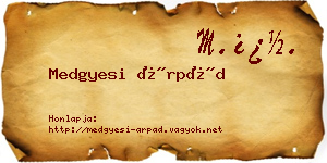 Medgyesi Árpád névjegykártya